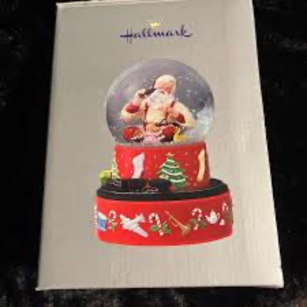 COPY - 2001 Hallmark Coca Cola Santa Musical Snow Globe w/ Moving Train